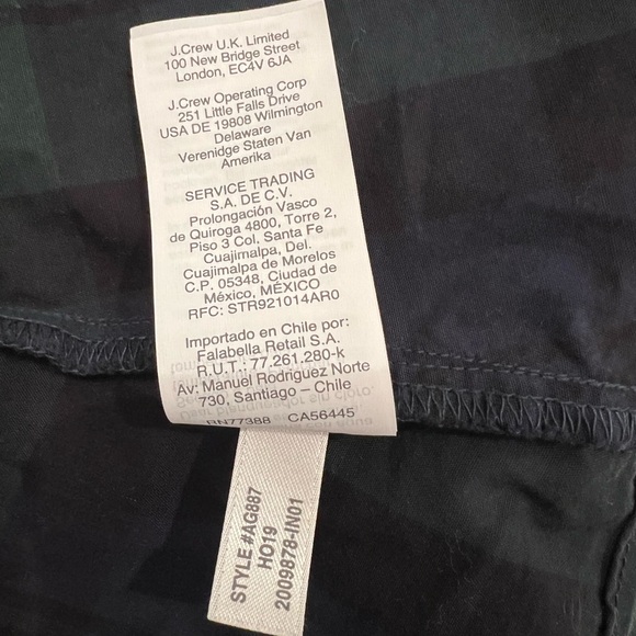 J.Crew long-sleeve tie-waist shirtdress | Green - Navy & Black plaid  | Size 2 | - Picture 10 of 12